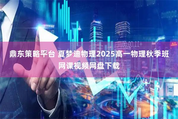 鼎东策略平台 夏梦迪物理2025高一物理秋季班网课视频网盘下载